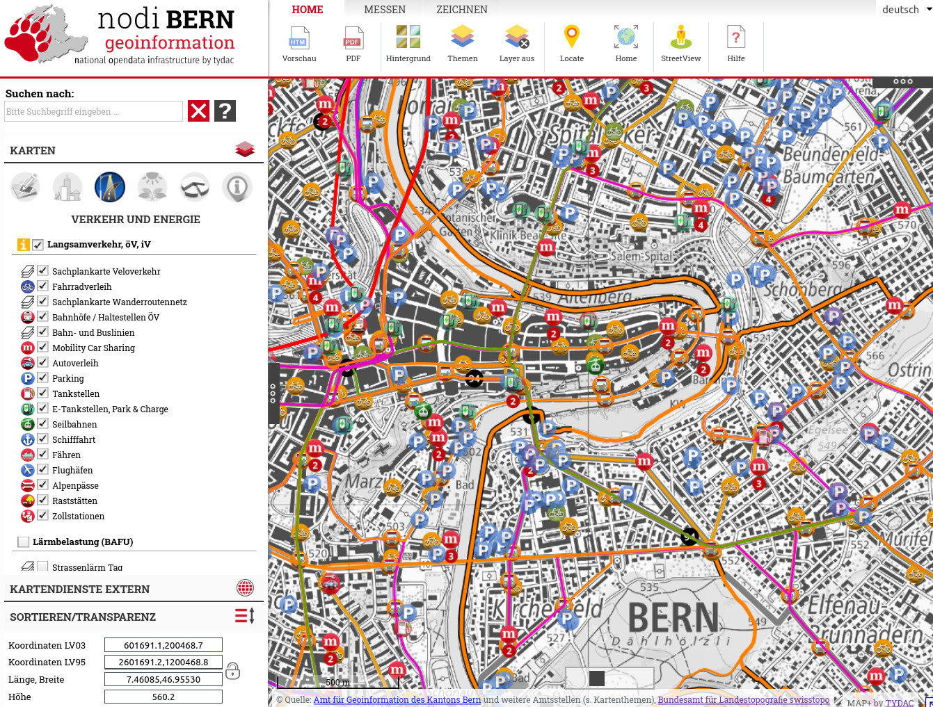 WebGIS Kanton Bern mit Open Data