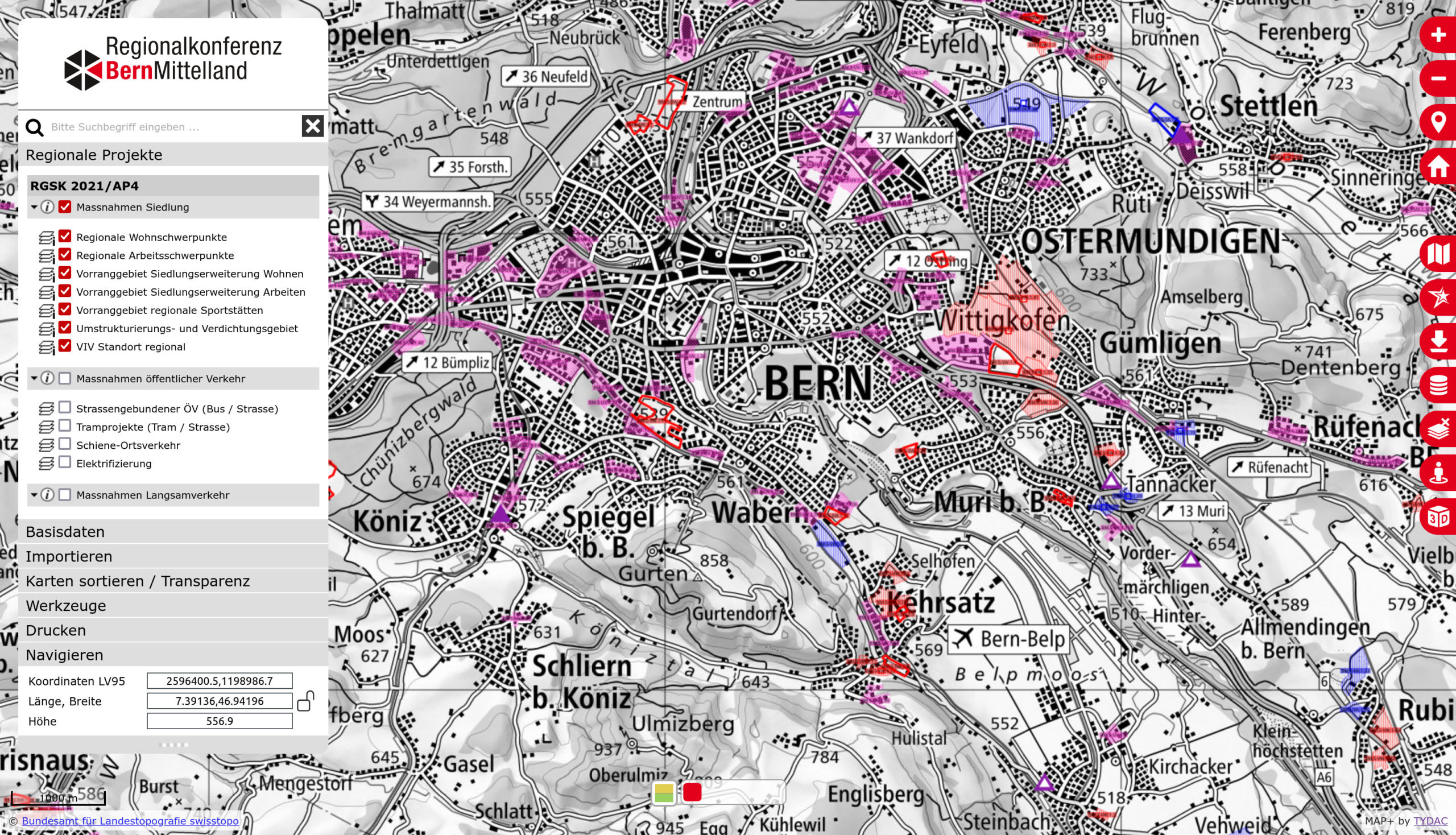 WebGIS Conférence régionale Berne-Mittelland